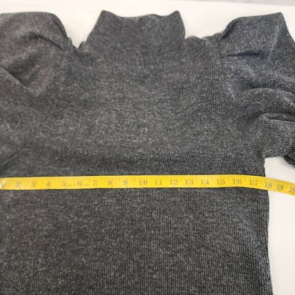 Express Size M Women’s Puff Sleeve Mock Neck Pullover Sweater Dark Gray N13 NWT - Picture 4 of 6